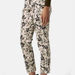 Topshop Black and White Floral Women's Cropped Pants
